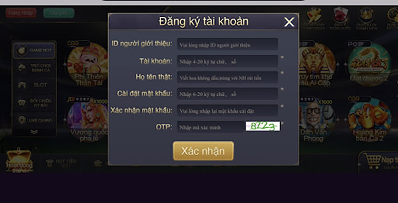 Đăng ký tài khoản game tại CFUN68