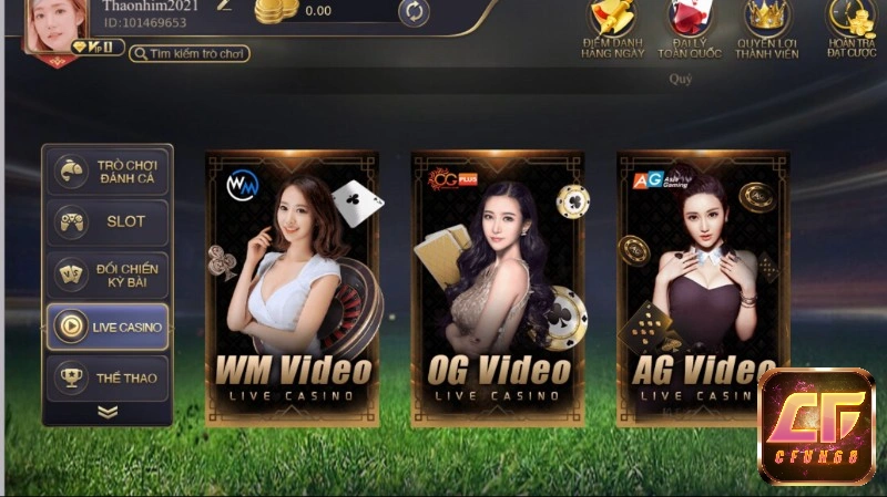 Live casino online là cổng game nổi bật nhất cổng game cfun