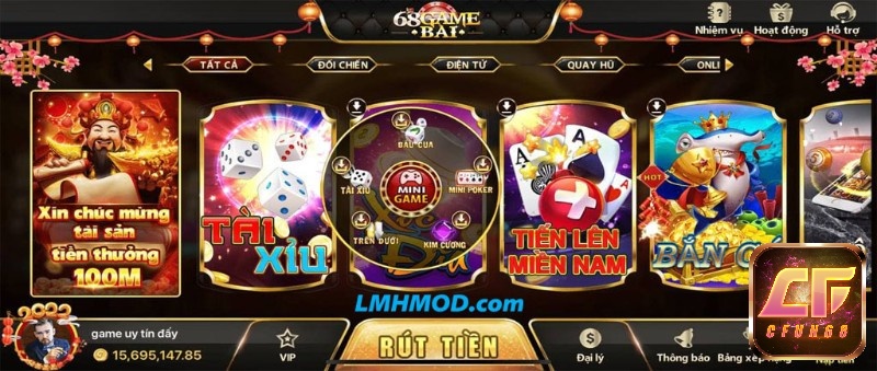  Các trò chơi siêu hấp dẫn tại cổng game bai 68club 