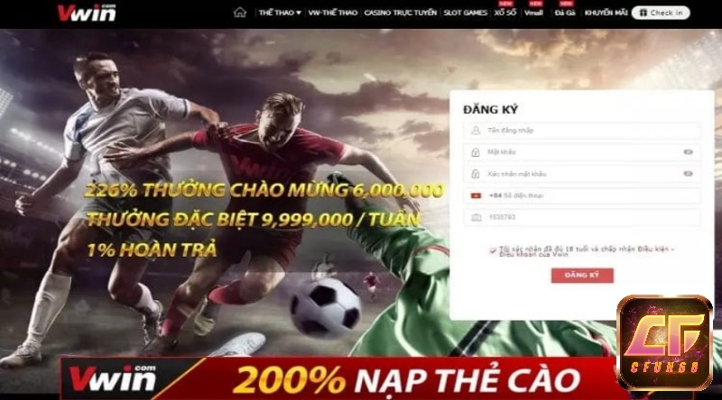 Đăng ký ngay Vwin bet để tham gia trải nghiệm cực thú vị