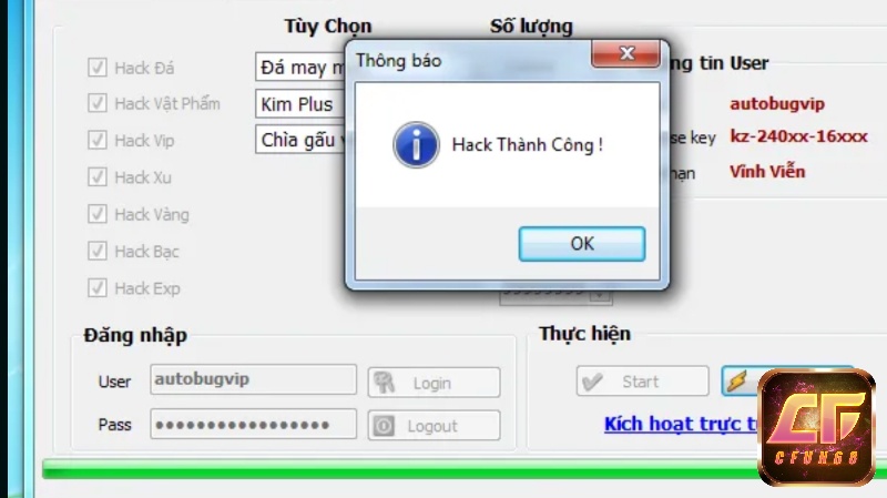 Các vật phẩm bạn có thể nhận được khi hack xu boom thành công