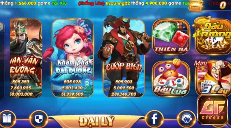 Hệ thống trò chơi đa dạng có tại web game Baito vin