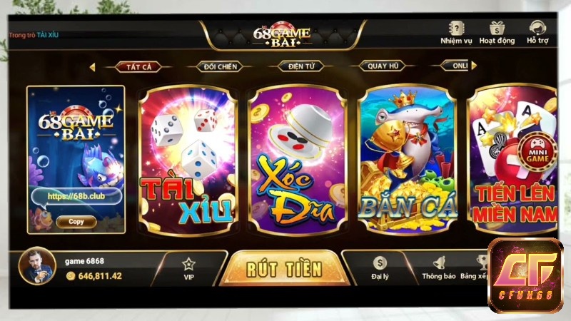 Khám phá các dòng game bài hot tại 68 game bài