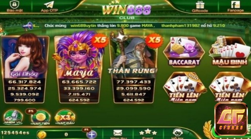 Kho game đẳng cấp có tại Win688.club