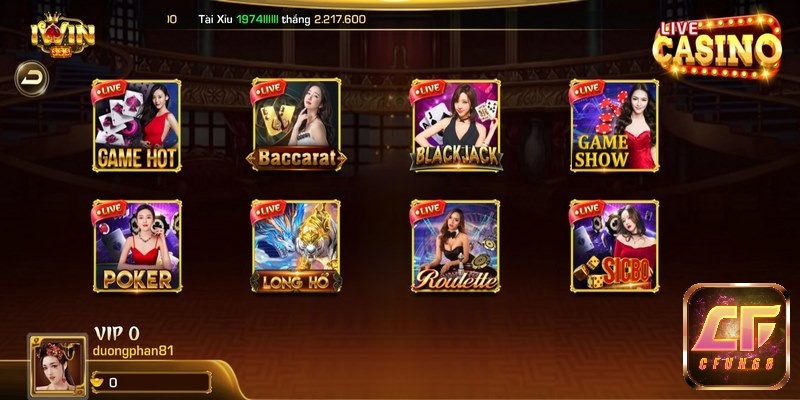 Iwin casino cùng những trò chơi đình đám nhất