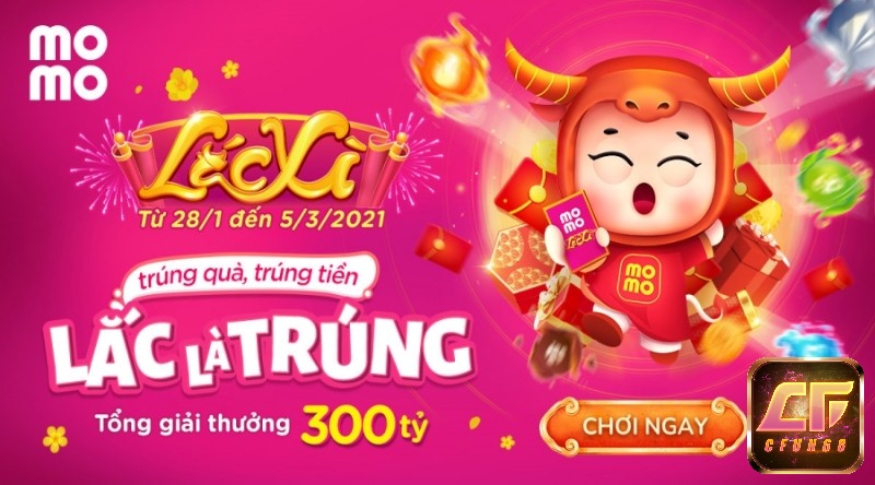 Lắc xì tại Momo.vn/lixi lắc là trúng với tổng thưởng 300 tỷ