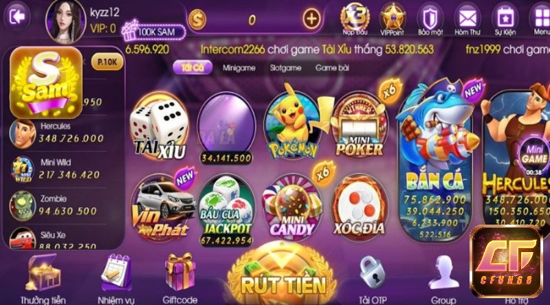 Trải nghiệm game đa dạng khi tại sam68