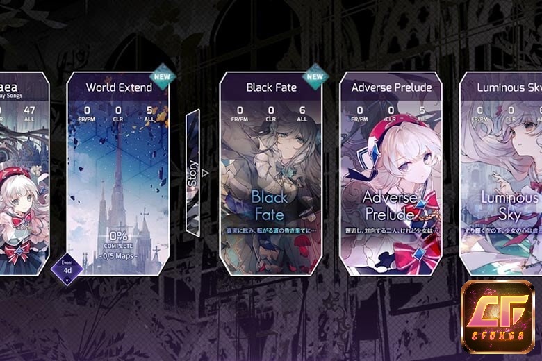 Trong Arcaea có một loạt nhân vật đa dạng