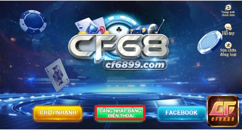 Người chơi vào ứng dụng để Đăng nhập CF68 sau khi đăng ký thành công